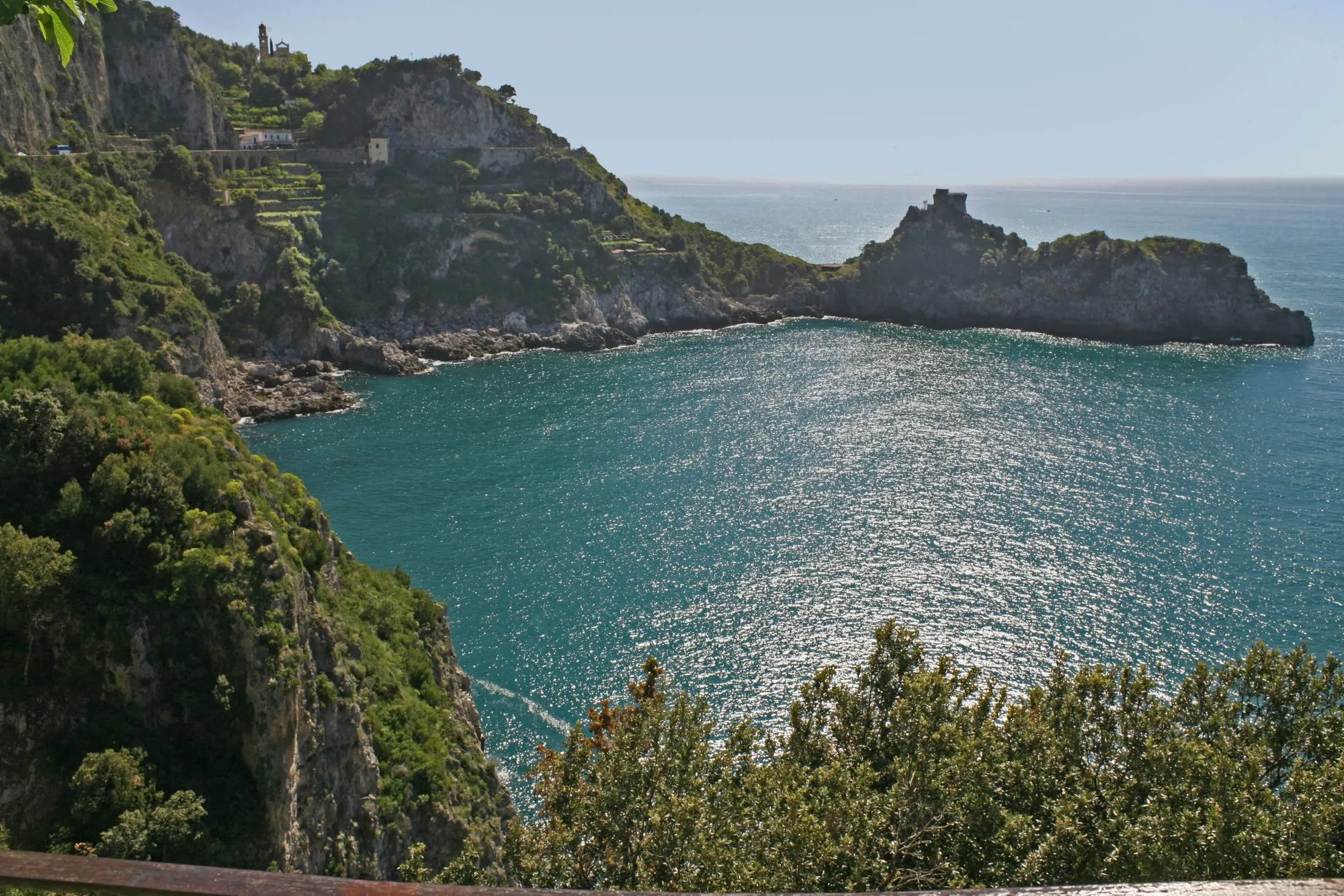The Capo di Conca tower and the Conca dei Marini shoreline
