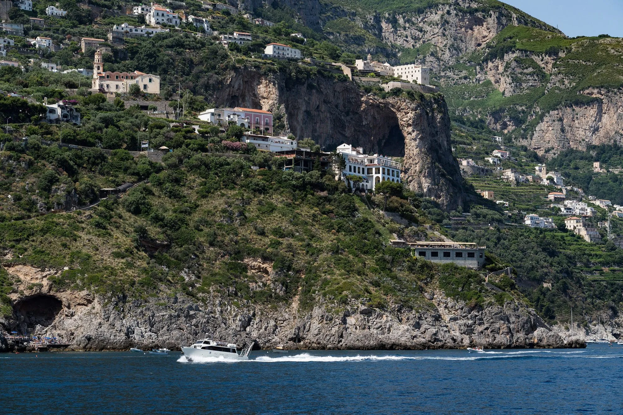 A ferry approaching the coast