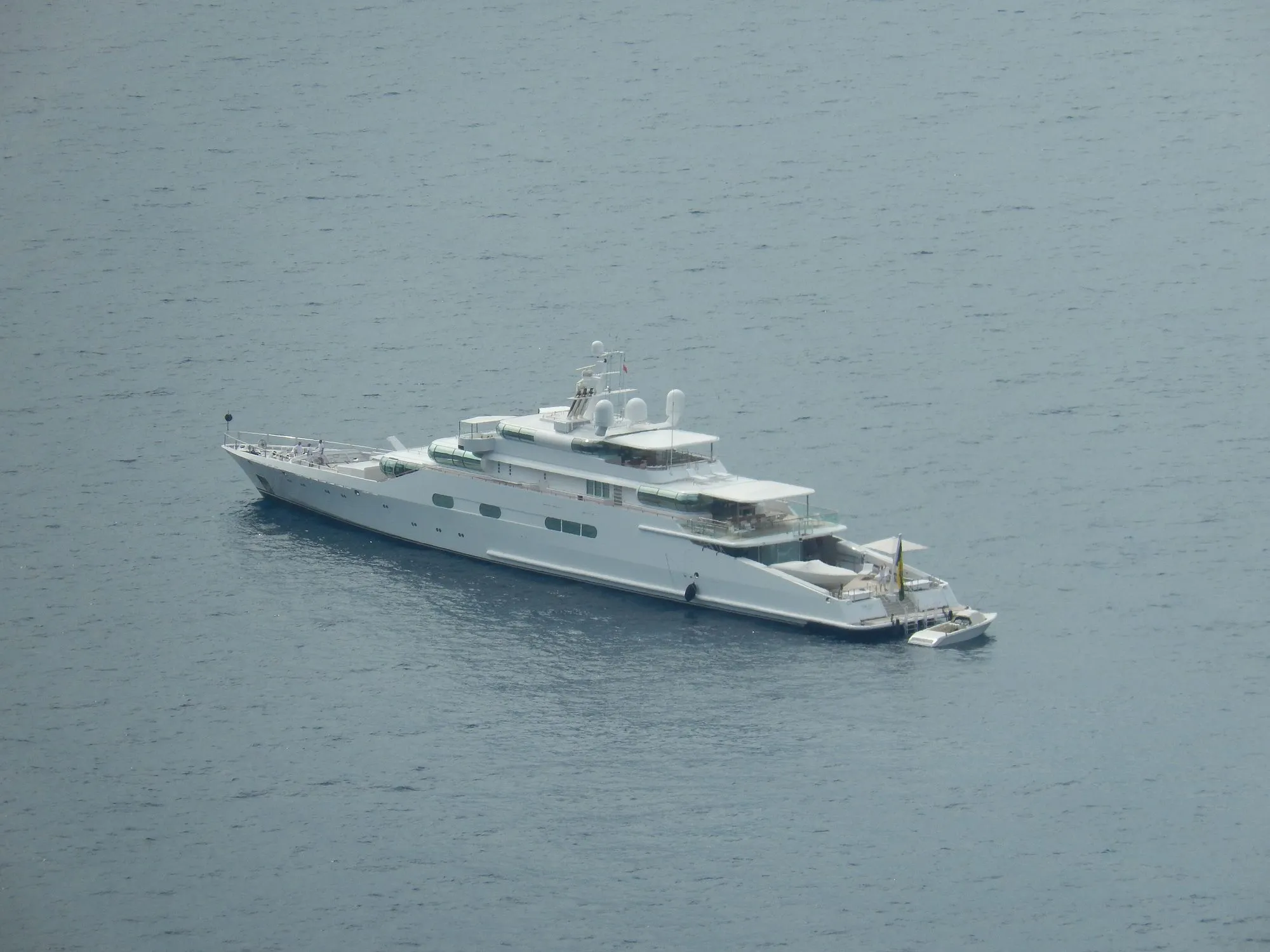A motor yacht moored off Capri