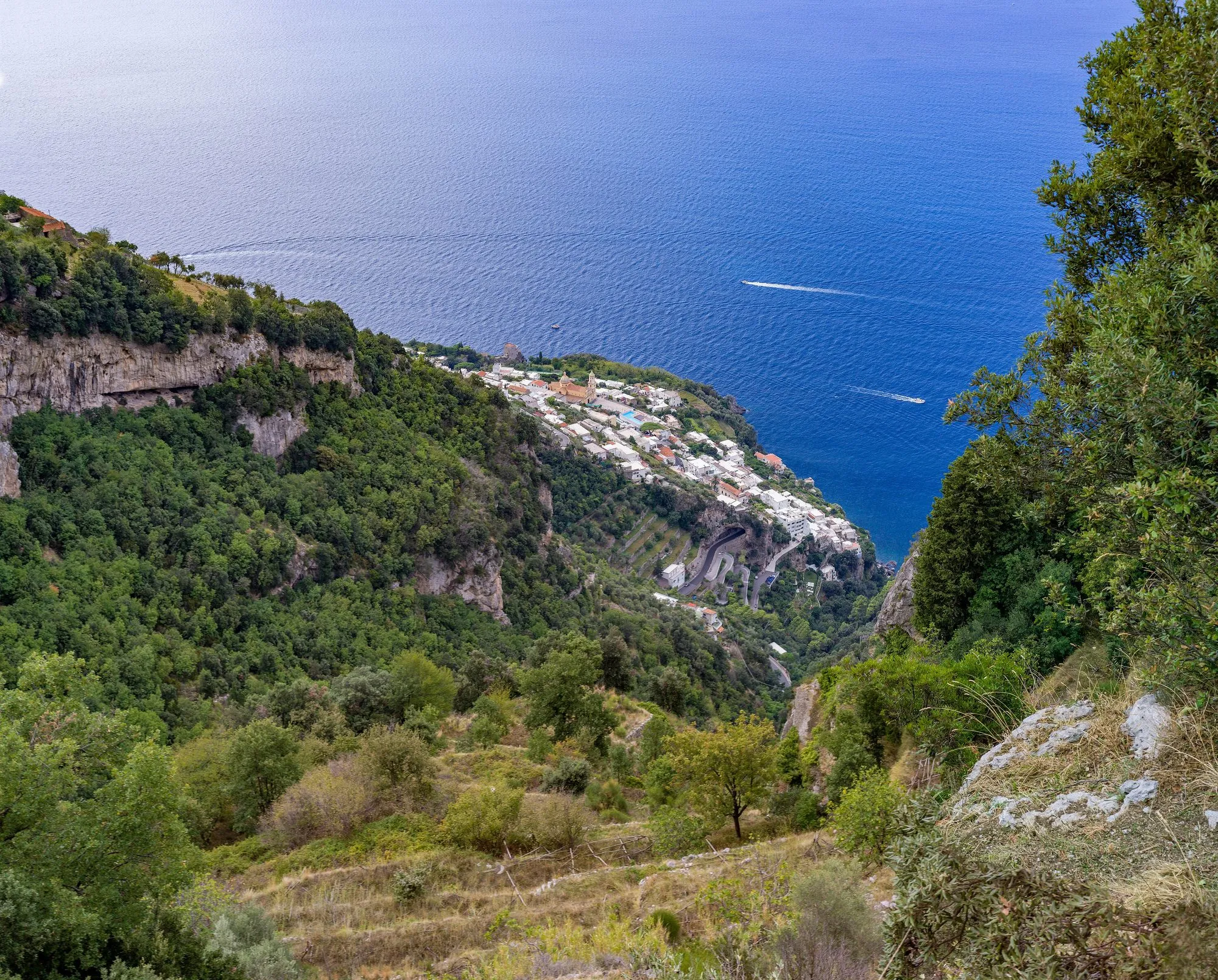 The Path of the Gods with the coast below