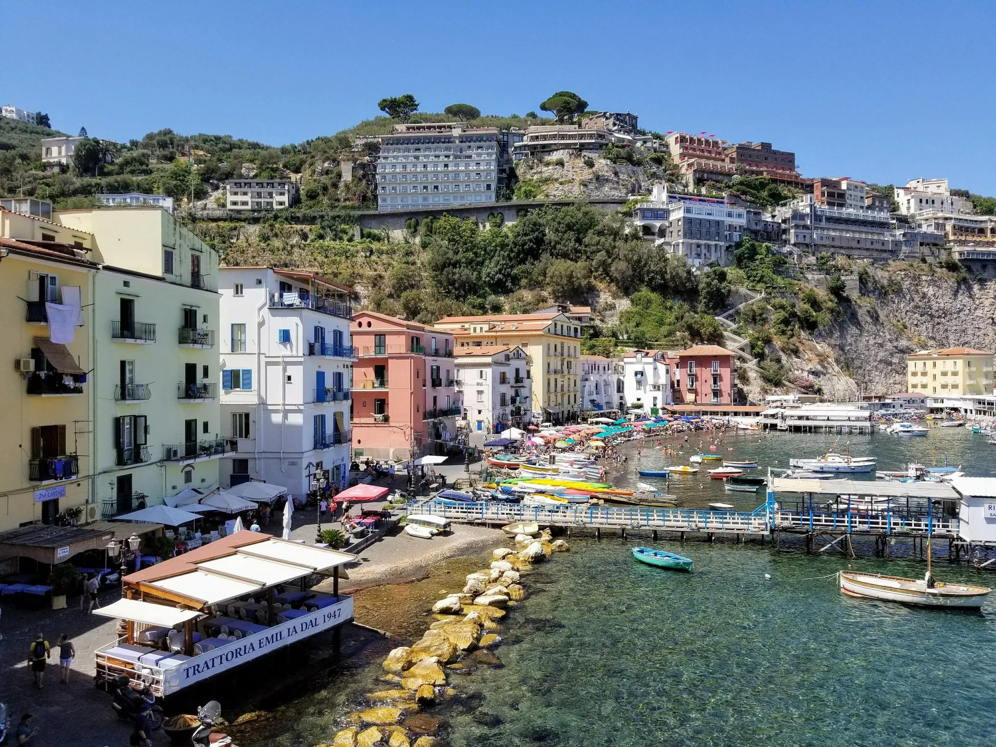 Marina Grande in Sorrento, the fishing village with coloured houses above the water